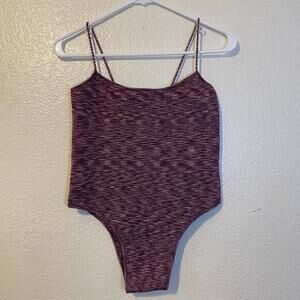 Tropic‎ of C The C Bodysuit Plum Space Dye Knit Spaghetti Strap Large Casual